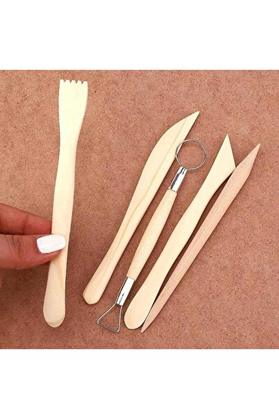 JujiKırtasiye Ebeşuar Set - Modeling Pen 5-Piece Wooden Set