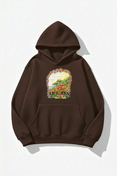 uyguntarz Hanorac unisex cu textura moale Italia Liguria cu imprimeu Design s...