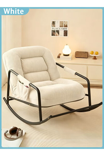 Generic Lounge chair, corduroy cushioned rocking chair with adjustable backre...