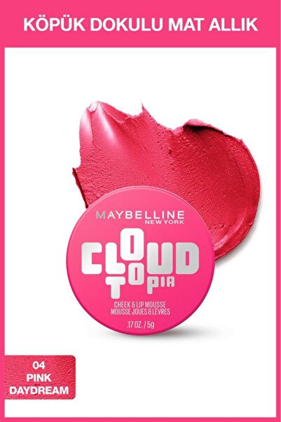 Maybelline New York Cloudtopia Köpük Dokulu Mat Allık & Ruj 04 Pink Daydream