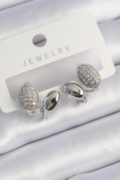 blackpure أقراط نسائية من النحاس الفضي اللون بحجر الزركون