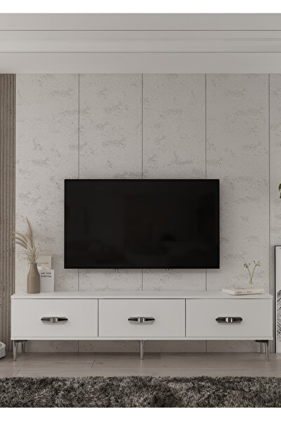 DEMONTE DECOR 1365TV180-32CT TV SEHPASI BEYAZ-GÜMÜŞ