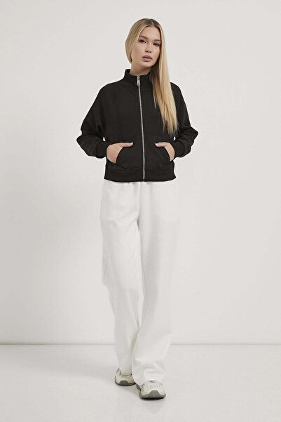 OIL PARK Kadın Reglan Kol Önü Fermuarlı Cepli Dik Yaka Ekstra Yumuşak Dokulu ...