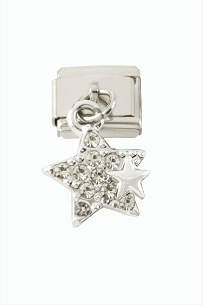 Marsilyan Star Zircon Stone Sallatılı Steel Charm