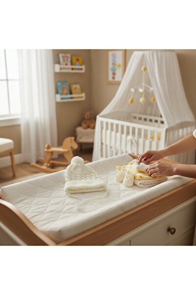 N@zence Soft Textured Hair Braid Patterned Pom-Pom Tie-Up Ear-Covering Baby H...