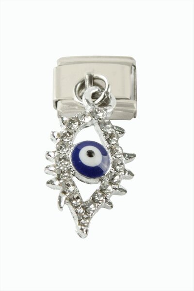 Marsilyan Eye Zircon Stone Swirl Steel Charm