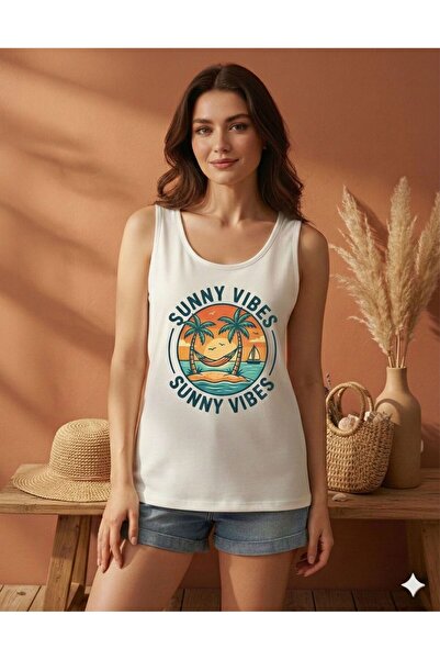 BW Bravely Wear تي شيرت نسائي من Sunny Vibes مطبوع بحزام على الكتف