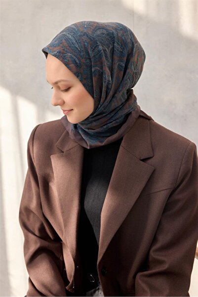 Silk Home Viscose Velora Scarf Four Seasons Brown Burgundy 90X90