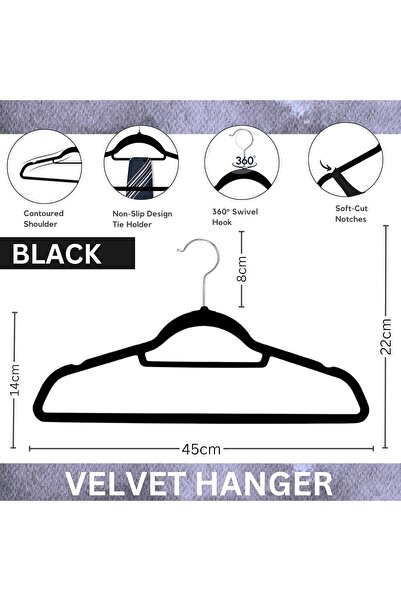 Feelings Velvet Hanger Set - 12 PCs Assorted Hangers for Wardrobe & Closet Storage