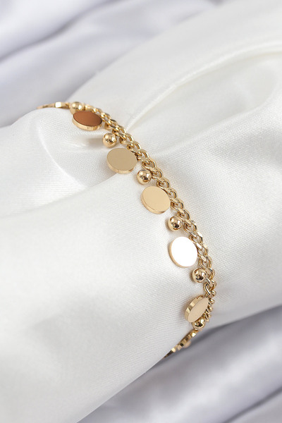 blackpure 316L Steel Row Sequin Model Gold Color Women's Bracelet