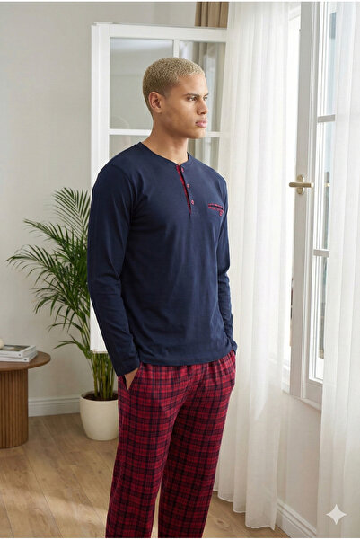 PURİFİCADO 100% Cotton New Season 2026 Buttoned Collar Men's Pajama Set