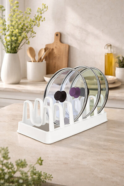 Anadolu Saray 6-Compartment Practical Pot Lid Organizer |   Pot and Pan Lid O...