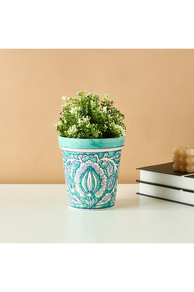 Lifestyle وعاء زرع خزفي مزخرف - 15 سم