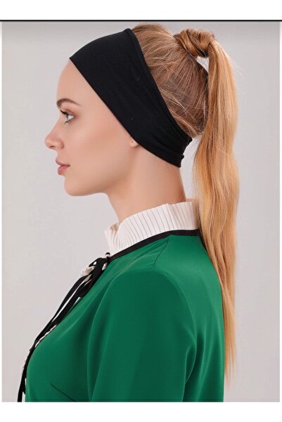 Elit Bone Sihirli Yapışkanlı Kaymayan Bandana Spor Bone Siyah