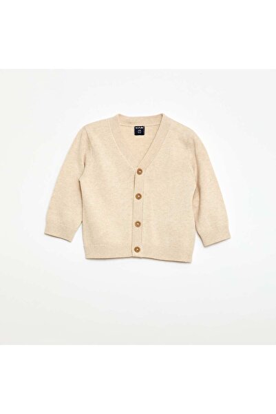 KIABI كارديجان بيج محبوك ناعم بياقة على شكل حرف V
