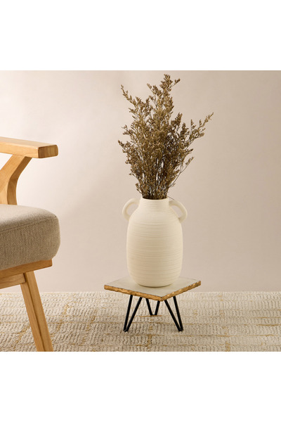 Lifestyle Foil Detail Marble Plant Stand - 20x27 cms