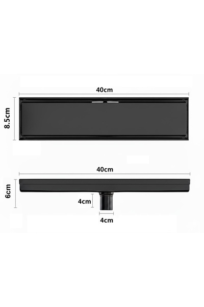 ask صفاية ستانلس ستيل عصرية لون اسود مقاوم للصدأ مقاس 40cm * 8.5cm