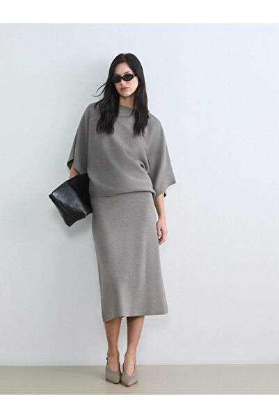 LC Waikiki Rmz Gi̇yi̇m Farkiyla Waist Drawstring Knitwear Skirt