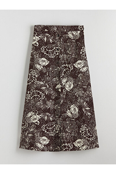 LC Waikiki Fusta maro cu flori și talie elastică