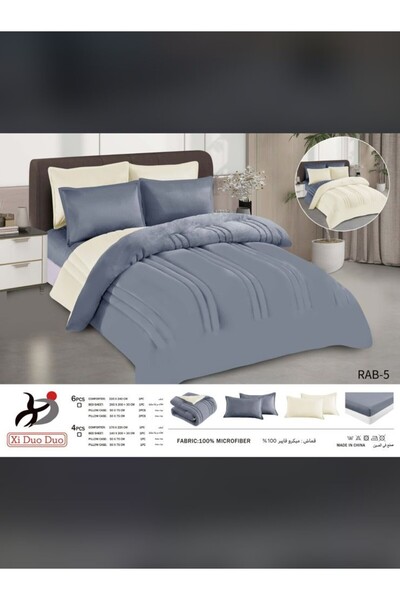 alzawia Double bedsheet set, velvet, double-sided, 6 pieces