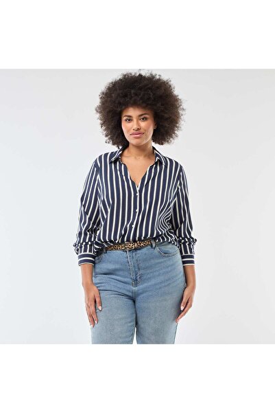 KIABI Flowing crepe knit blouse BLUE