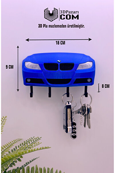 Butik Suport decorativ pentru chei cu imprimare 3D de culoare albastră, proie...