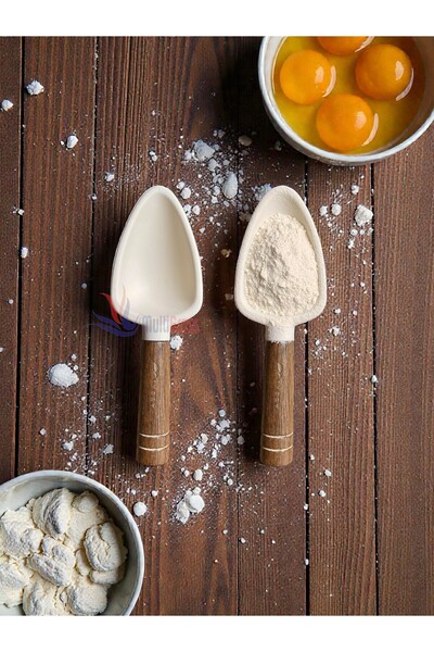 Multiamo 2Pcs Acacia Handle Silicone Mini Size Measuring Spoon Coffee Sugar M...