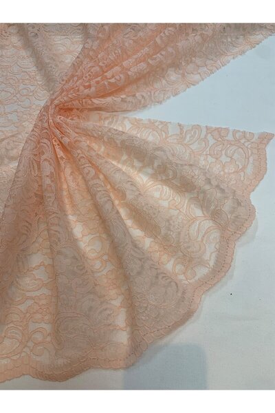 Yiğit Kumaş Ύφασμα δαντέλας από κορδόνι σολομού – Μοτίβο λουλουδιών