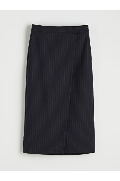 LC Waikiki Fusta cu dungi, albastru marin, cu fermoar în talie