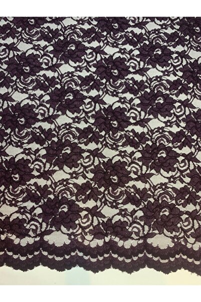 Yiğit Kumaş Ύφασμα δαντέλας με μωβ μελιτζάνα – με λουλουδάτο σχέδιο