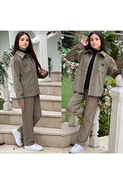 muzur r kids muzur r kids Girl's Winter Corduroy Shirt - Pants - Badi - 3-Pie...