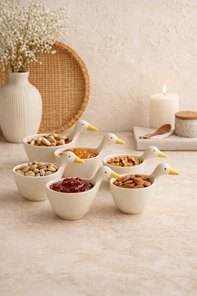 Anadolu Saray 6’lı Ördek Tasarımlı Handmade Seramik Sunum Kasesi – Sosluk, Re...