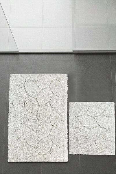 Chilai Home Lejo Ekru 2li Set Cotton Banyo Halısı