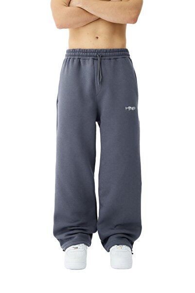 hitup بنطال رياضي شتوي مطرز فاخر ذو أرجل قابلة للتعديل قصة فضفاضة