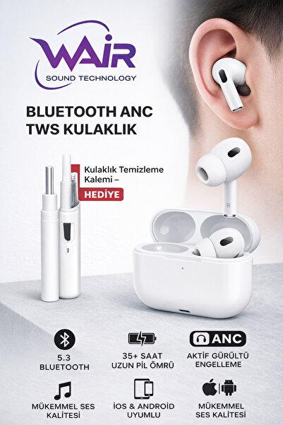 Wair Teknoloji Bluetooth ANC TWS Kulaklık Gürültü Engelleme&Şeffaf Mod Ios ve...