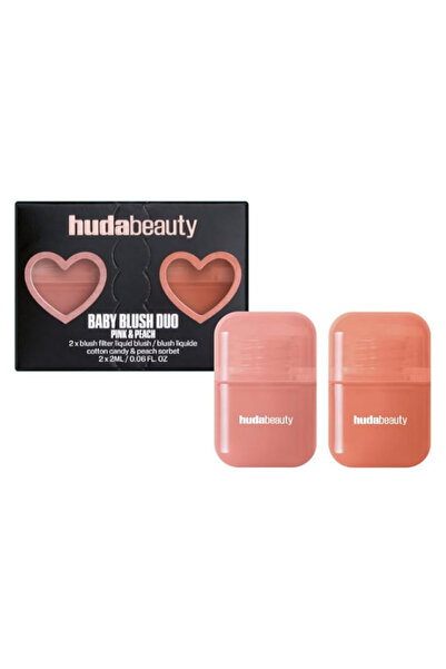 Huda Beauty Mini Baby Dew Blush Set Travel Size - Cotton Candy & Peach Sorbet...