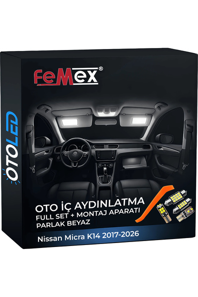 FEMEX Nissan Micra K14 2017-2026 Uyumlu LED Iç Aydınlatma Seti