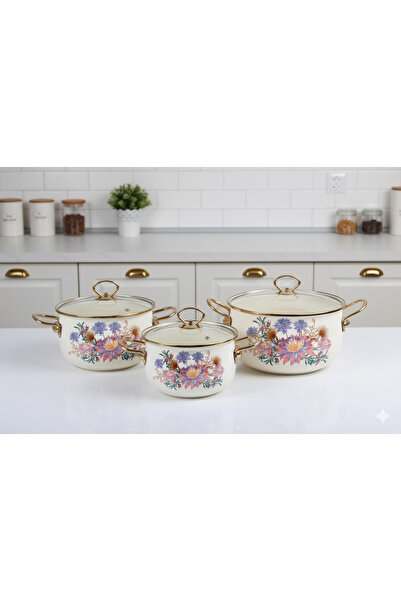 Generic Decorative cookware set with lids – 20/22/24 cm kitchen utensil set