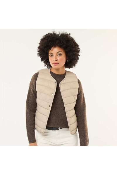 KIABI سترة خفيفة الوزن مبطنة باللون البيج