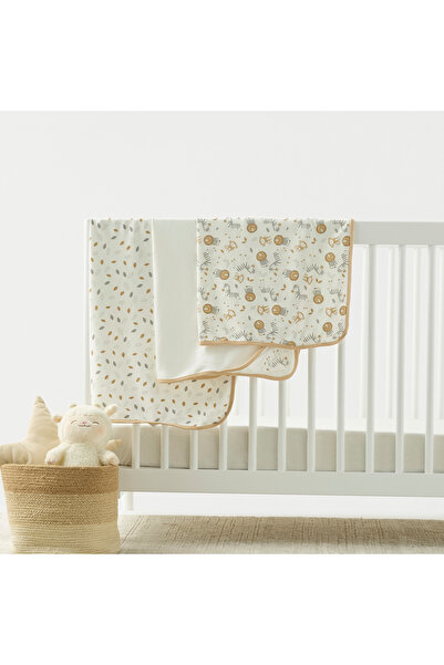 Juniors بطانية استقبال مطبوع بغطاء للرأس - طقم من 3 قطع