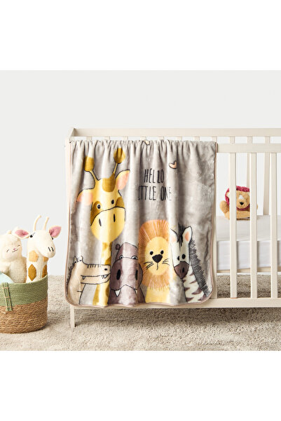 Juniors All-Over Wild Animal Print Baby Blanket - 80x100 cm
