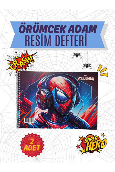 Ceylan Kırtasiye Örümcek Adam Spiralli Resim Defteri 17 cm x 24 cm (2 Adet)