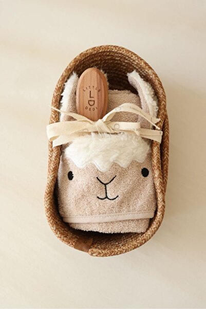 Next Baby Little Dedi 100% Cotton Newborn Bath Towel Wooden Comb Set (with Ba...