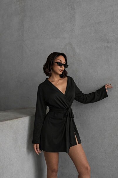 MY JOSHUA Γυναικείο φόρεμα κιμονό με λεπτομέρεια Miyabi διπλό πέτο