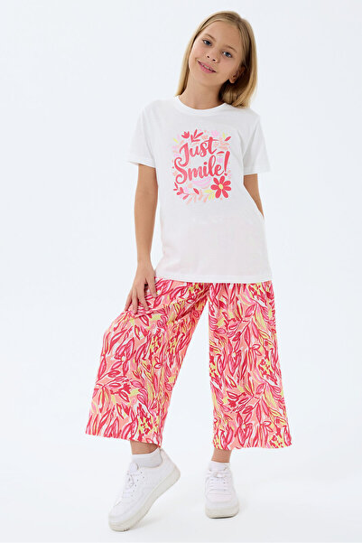 Rolypoly Бял костюм Капри за момиче