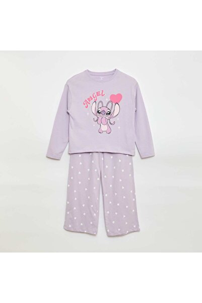 KIABI طقم بيجاما من قطعتين من ديزني "أنجل" - قطعتان باللون البنفسجي