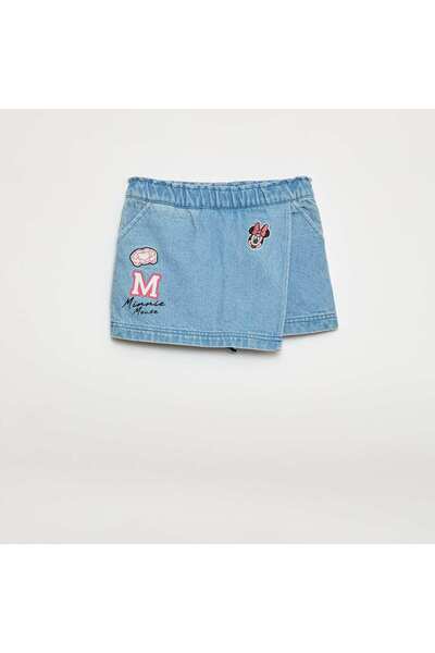 KIABI تنورة قصيرة من الدنيم بتصميم ميني ماوس، لون أزرق