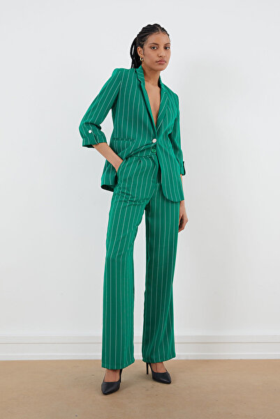 PAULMARK Панталон от плат с детайли на райета