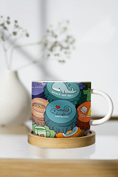 EYBaskı Tasarım Colorful Patterned Porcelain Mug