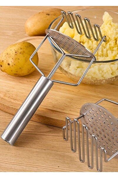 LeylArt هراسة بطاطس يدوية جديدة بطبقة مزدوجة، هراسة بطاطس مهروسة من الفولاذ ا...